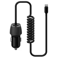 Car charger Platinet Plcrsl with Lightning cable 1Xusb 3.4A black  1-5907595454841 5907595454841