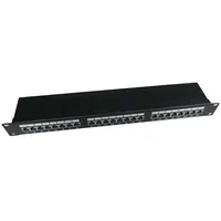 Patch Panel 24 Ports 1U 19  Cat.5E screen with cable management function black Nugempp24K50002 8716309079617 Npp-C524-002