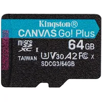 Atmiņas karte Kingston  Canvas Go Plus Microsdxc 64Gb Sdcg3/64Gbsp 740617301175