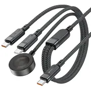 Acefast C6-11 Usb-C 3In1 Cable - 2X / Qi 480Mb/S 100W 1.2M black  6974316283799