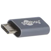 Adapter Usb 2.0 B micro plug,USB C socket grey  Usb.c-Micro-Gy 55553