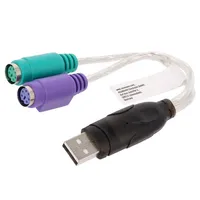 Adapter Usb-Ps2 Ps/2 socket x2,USB A plug Usb 1.1  Da-70118