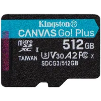 Atmiņas karte Kingston Canvas Go Plus microSDXC 512Gb  Sdcg3/512Gbsp 740617301380