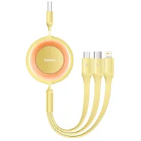 Baseus Bright Mirror 2 3In1 Usb Type A cable - micro  Lightning C 3.5A 1.1M yellow Camj010011 6932172609061