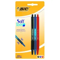 Bic Ballpoint pens Soft Feel Clic Grip 1.0 mm, Set Assorted 3 psc. 133990  837394/Eol 007033013399