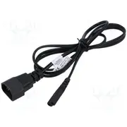 Cable 2X0.5Mm2 Iec C14 male,IEC C7 female Pvc 1.5M black  Ak-Pc-15A