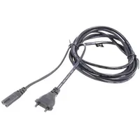 Cable 2X0.5Mm2 Cee 7/16 C plug,IEC C7 female Pvc 1.8M 3A  Savkabelcl-100