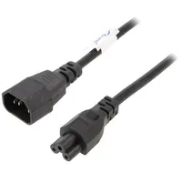 Cable 3X0.5Mm2 Iec C14 male,IEC C5 female Pvc 1.5M black  Ak-Nb-09A