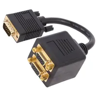 Cable D-Sub 15Pin Hd socket x2,D-Sub plug black  Ak-310400-002-S
