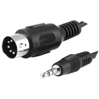 Cable Din 5Pin plug,Jack 3.5Mm plug 1.2M black  Cable-441/1.5