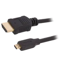 Cable Hdmi 1.4 plug,micro plug Pvc 1.5M black  Qoltec-50510 50510