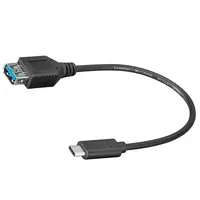 Cable Otg,Usb 3.0 Usb A socket,USB C plug 0.2M black 5Gbps  Usb3.0-Usb3.1 67894