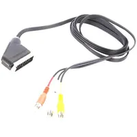 Cable Rca plug x3,SCART 2M black  Savkabelcl-133