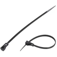 Cable tie multi use L 150Mm W 3.6Mm polyamide 177N black  Fix-Tr-3.6X150/Bk