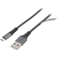 Cable Usb 2.0 A plug,USB B micro plug 2M 480Mbps textile  Usb-Micro-Txt/2.0 49283