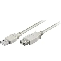 Cable Usb 2.0 A socket,USB plug 0.6M grey Core Cu Pvc  Usb-Ext/0.6 68624