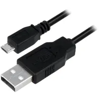 Cable Usb A plug,USB B micro plug nickel plated 5M black  Cu0060