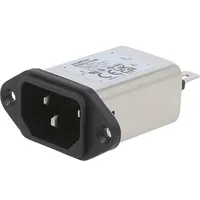 Connector Ac supply socket male 15A 250Vac C14 E -2585C  Fn9222-15-06