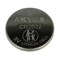 Cr2032 baterija 3V Akyga litija - 1 gb. bez iepakojuma 25Gb. industriālais iep.  Bat2032.AkyBulk 3100001363801