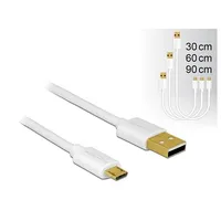 Delock Data and Fast Charging Cable Usb 2.0 Type-A male  Type Micro-B 3 pieces set white 83679