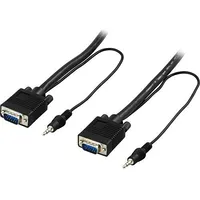 Deltaco monitor cable Rgb Hd 15Ha-Ha, without pin 9, with 3.5Mm audio, 2M, black  / Rgb-7B 734000465922