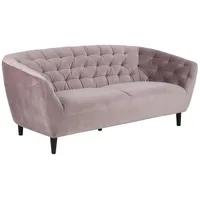 Dīvāns Ria 84X191Xh78Cm, 3-Viet. materiāls audums, krāsa vecs rozā, kājas gumijkoks, melna  Ac72642 5705994955668