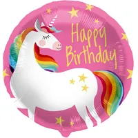 Folat Folija gaisa balons QuotHappy Birthday UnicornQuot 45Cm  62995 8714572629959
