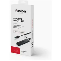 Fusion Usb 3.0 līdz 4 x sadalītājs 5 Gb s melns Eu Blister Fus4Hub30Bk  4752243031711