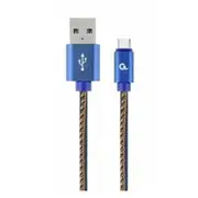 Gembird Premium denim datu pārraides un uzlādes vads  Usb-A uz Usb-C 2M zils Cc-Usb2J-Amcm-2M-Bl 8716309107983 85044030