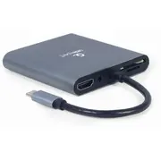 Gembird Usb Type-C 6-In-1 multi-port Adapter  Card Reader Space Grey A-Cm-Combo6-01