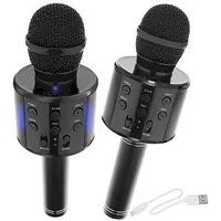 Goodbuy karaoke mikrofons ar iebūvētu Bluetooth skaļruni  3W aux balss modulators Usb Micro Sd melns Gbmik3Wbk 4752243028971