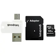 Goodram Microsdxc Class 10 Uhs I 128Gb Atmiņas karte  Karšu lasītājs Adapteris M1A4-1280R12 5908267930298