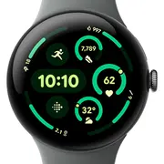 Google Pixel Watch 3 - 45 mm Aluminium mattschwarz intelligente Uhr mit Active Armband Flouroelastomer Hazel Bandgröße L 32Gb Bluetooth, Wi-Fi 6, Nfc, Uwb 37 g Ga05786-De  840353907027 100502787