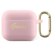Guess Gua3Sssi Airpods 3 cover różowy pink Silicone Vintage Script  3666339010010