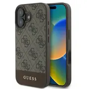Guess Guhcp16Sg4Glbr iPhone 16 6.1 brązowy brown hardcase 4G Bottom Stripe  3666339344924