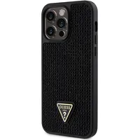 Guess Rhinestones Triangle Metal Logo Case for iPhone 15 Pro Max Black  Guhcp15Xhdgtpk 3666339190880
