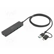 Hub Usb A socket x4,USB plug,USB C socket,USB plug  Da-70236