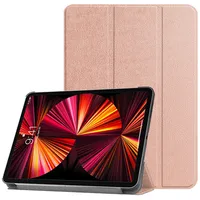 iLike Tri-Fold Plāns Eko-Ādas Statīva Maks Samsung Galaxy Tab S9 Fe X510 Wi-Fi / X516B 5G Rozīgi Zeltaina  Ilk-Trc-S13-Rg 4752192078874