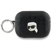 Karl Lagerfeld Klap2Pgkipk Airpods Pro 2 2022 2023 cover czarny black Monogram Head  3666339283667