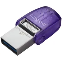 Kingston Technology Datatraveler microDuo 3C Usb flash drive 64 Gb Type-A / Type-C 3.2 Gen 1 3.1 Purple, Stainless steel  Dtduo3Cg3/128Gb 740617328165 Pamkinfld0414