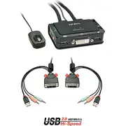 Lindy 2 Port Dvi-D Single Link, Usb 2.0 Amp Audio Cable Kvm Switch  42341 4002888423410