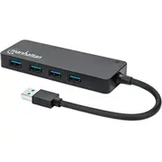 Manhattan 164900 interfeisa centrmezgls Usb 3.2 Gen 1 3.1 Type-A 5000 Mbit/S Melns  0766623164900 324983