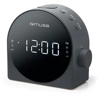 Muse  Dual Alarm Clock radio Pll M-185Cr Aux in Black 3700460202415
