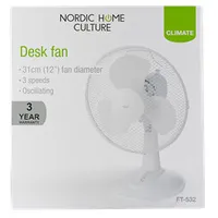 Nordic Home Culture Galda ventilators, 310Mm, trīs ātruma iestatījums, 40W, tiltabl  681233000017 733304803109 Ft-532