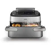Philips 5000 series Na565/02 fryer Double 9.5 L Stand-Alone 2750 W Hot air Black, Silver, Stainless steel  8226095 8720389077661 Wlononwcrt869