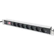 Digitus aluminum outlet strip with switch, 7 safety outlets, 2 m supply plug  Dn-95402 4016032266402