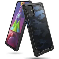 Ringke Fusion X Design durable Pc Case with Tpu Bumper for Samsung Galaxy M51 Camo Black Xdsg0043  8809758106956