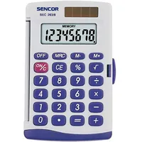 Sencor Sec 263/8 Kalkulators, 8 zīmju ekrāns  Arseckk0Sec2638 8590669044900 263/