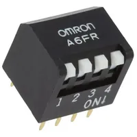 Switch Dip-Switch Poles number 4 On-Off 0.025A/24Vdc Pos 2  A6Fr-4101 A6Fr4101
