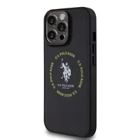 U.s. Polo Pu Leather Printed Round Double Horse Magsafe Case for iPhone 15 Pro Black  Ushmp15Lpsrtk 3666339245184